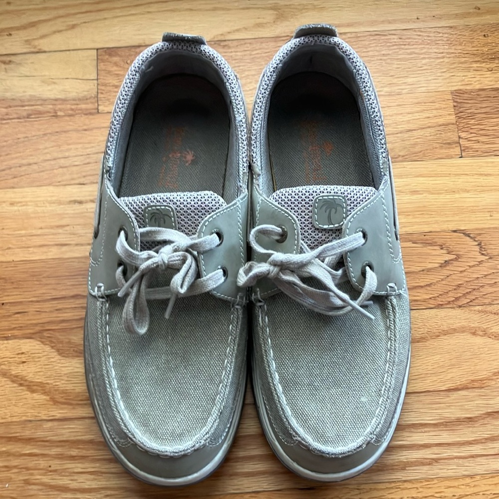 Margaritaville Gray Canvas Boat Shoes